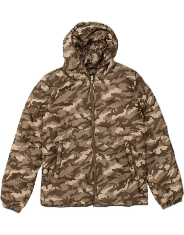Comfortable Men's ParkasBOMBOOGIE Boys Hooded Padded Jacket 11-12 Years Brown Camouflage Nylon Comfortable Men's ParkasBOMBOOGIE Boys Hooded Padded Jacket 11-12 Years Brown Camouflage Nylon