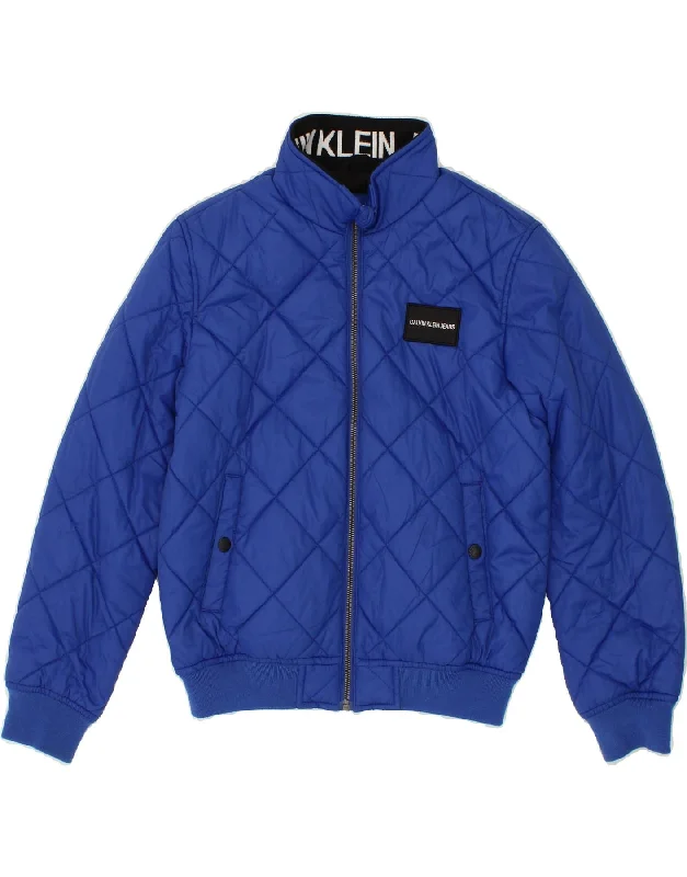 Lightweight Men's WindbreakersCALVIN KLEIN JEANS Boys Quilted Jacket 11-12 Years Blue Polyester Lightweight Men's WindbreakersCALVIN KLEIN JEANS Boys Quilted Jacket 11-12 Years Blue Polyester