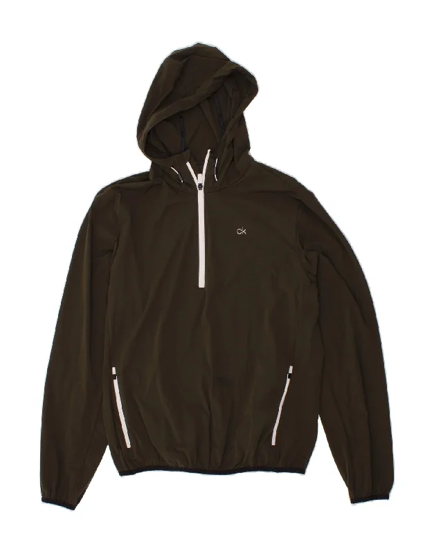 Luxurious Men's Cashmere CoatsCALVIN KLEIN Mens Golf Hooded Anorak Jacket UK 38 Medium Khaki Polyester Luxurious Men's Cashmere CoatsCALVIN KLEIN Mens Golf Hooded Anorak Jacket UK 38 Medium Khaki Polyester