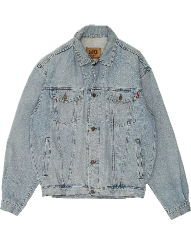 Waterproof Men's ParkasCASUCCI Mens Denim Jacket UK 42 XL Blue Cotton