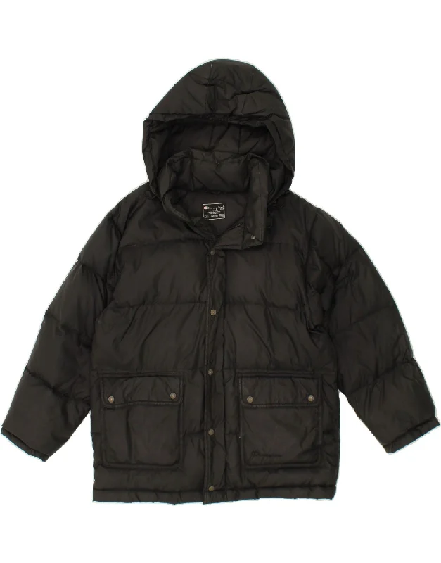 Men's Coats for Cold WeatherCHAMPION Boys Hooded Padded Jacket 11-12 Years Black Polyester Men's Coats for Cold WeatherCHAMPION Boys Hooded Padded Jacket 11-12 Years Black Polyester