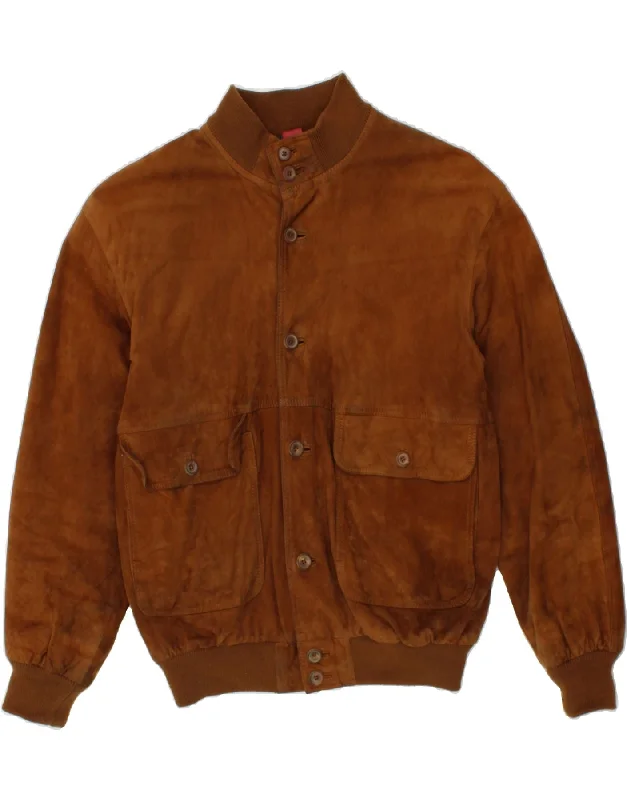 Men's Coats with Hand WarmersCONBIPEL Mens Suede Bomber Jacket IT 50 Large Brown Leather Men's Coats with Hand WarmersCONBIPEL Mens Suede Bomber Jacket IT 50 Large Brown Leather