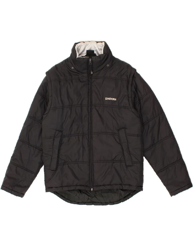 Men's Coats with Hand WarmersDIADORA Mens Padded Jacket UK 36 Small Black Nylon