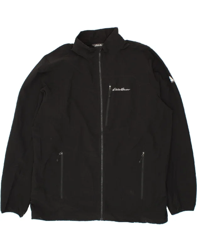 Men's Coats for AutumnEDDIE BAUER Mens Rain Jacket UK 44 2XL Black Polyester