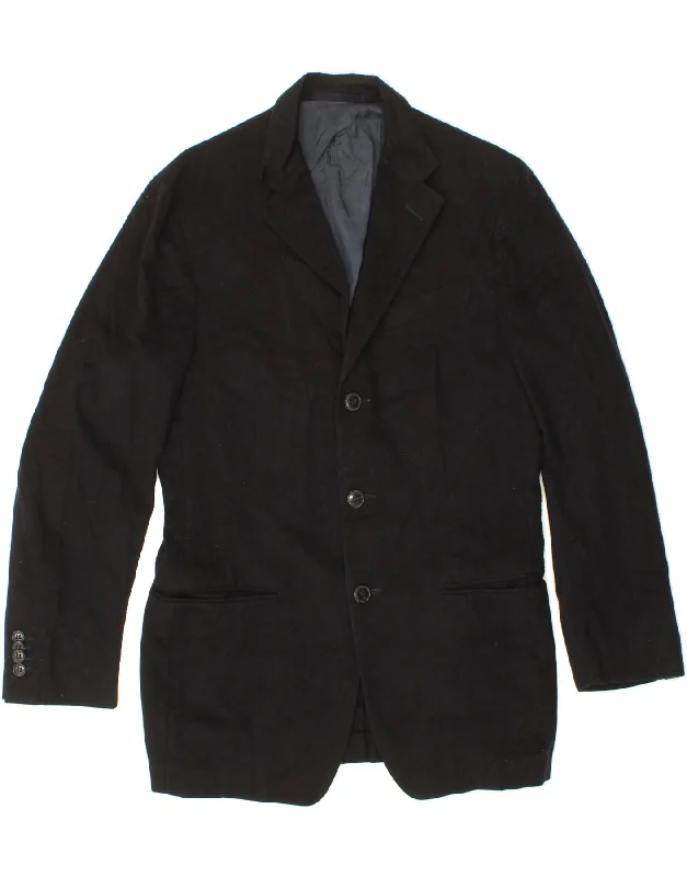 Men's Coats with Velcro ClosuresERMENEGILDO ZEGNA Mens 3 Button Blazer Jacket IT 46 Small Black Wool Men's Coats with Velcro ClosuresERMENEGILDO ZEGNA Mens 3 Button Blazer Jacket IT 46 Small Black Wool
