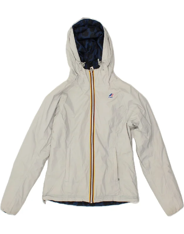 Men's Coats for Winter CampingK-WAY Girls Hooded Reversible Padded Jacket 8-9 Years Grey Polyamide