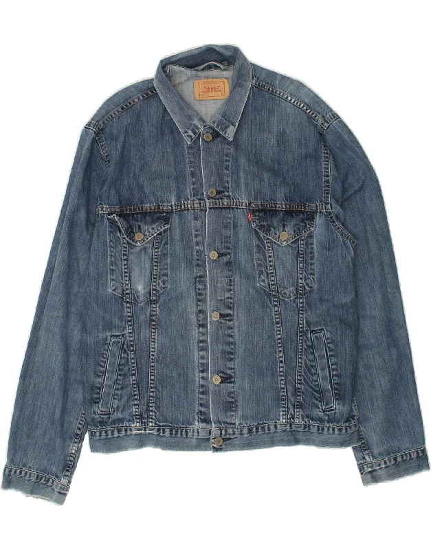 Designer Men's OvercoatsLEVI'S Mens Denim Jacket UK 42 XL Blue Cotton