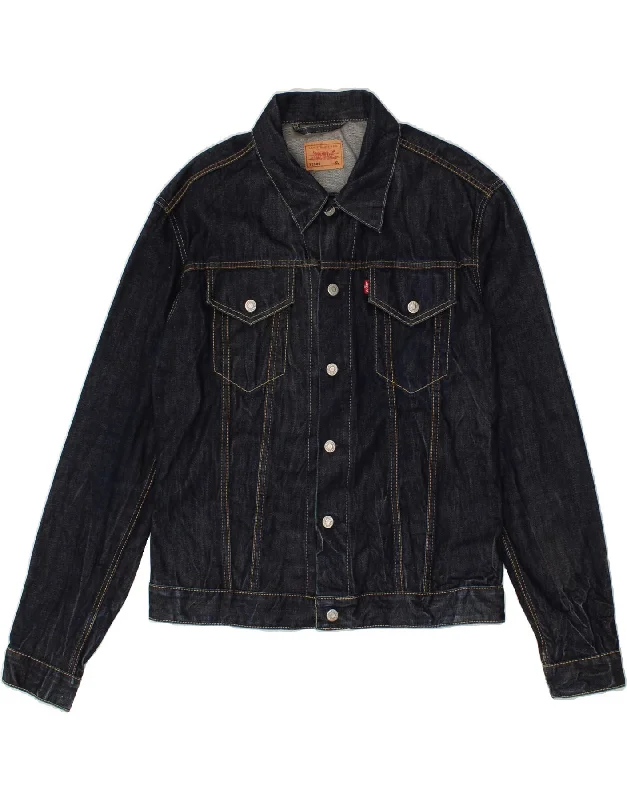 Men's Coats for Snowy WeatherLEVI'S Mens Denim Jacket UK 42 XL Navy Blue Cotton