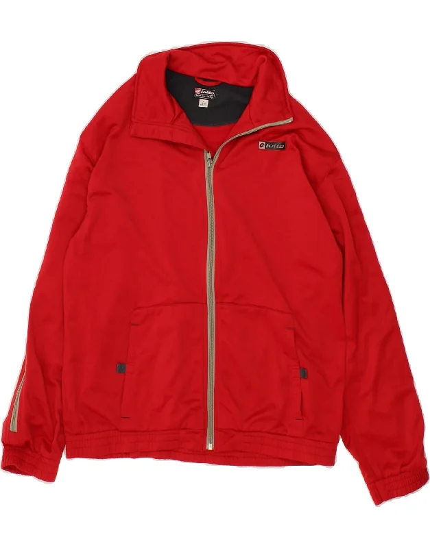 Men's Coats with ButtonsLOTTO Boys Tracksuit Top Jacket 15-16 Years XL Red Polyester