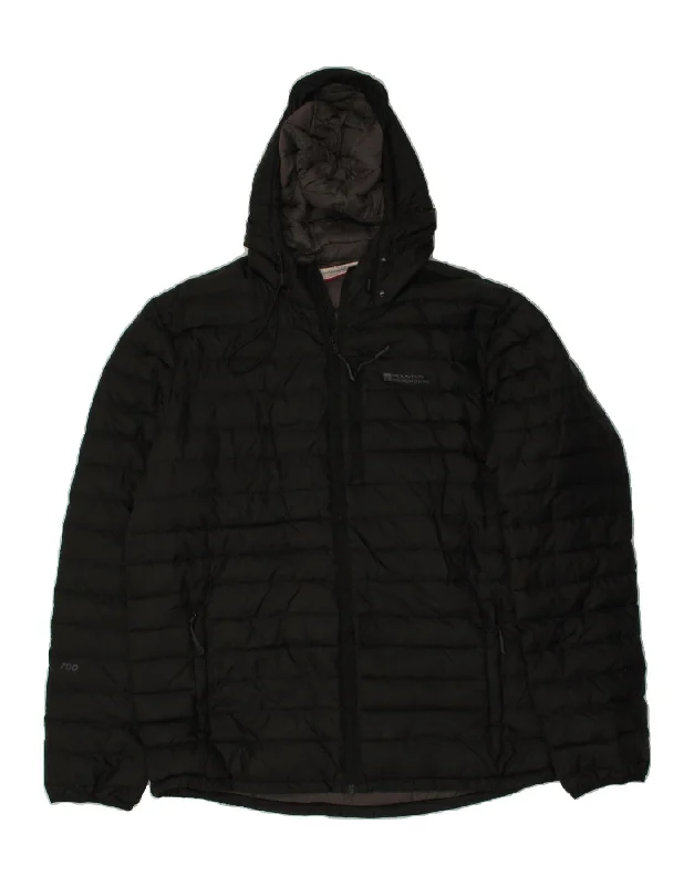 Men's Coats with Fur TrimMOUNTAIN WAREHOUSE Mens Hooded Padded Jacket UK 42 XL Black Nylon