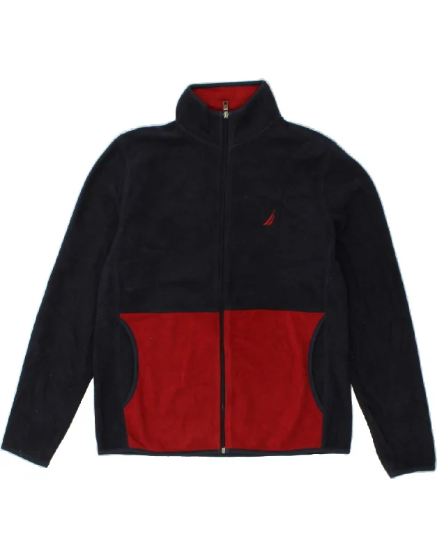 Casual Men's Bomber JacketsNAUTICA Mens Fleece Jacket UK 36 Small Navy Blue Colourblock Polyester Casual Men's Bomber JacketsNAUTICA Mens Fleece Jacket UK 36 Small Navy Blue Colourblock Polyester