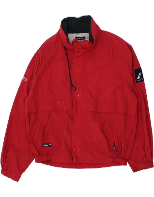 Stylish Men's Biker JacketsNAUTICA Mens Rain Jacket UK 42 XL Red Nylon