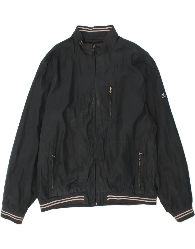 Men's Coats with Convertible CollarsNAVIGARE Mens Bomber Jacket UK 52 6XL Navy Blue