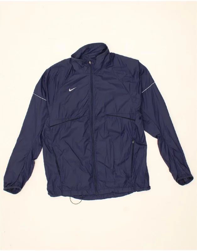Men's Coats with Patchwork DesignsNIKE Mens Rain Jacket UK 38 Medium Navy Blue Nylon Men's Coats with Patchwork DesignsNIKE Mens Rain Jacket UK 38 Medium Navy Blue Nylon