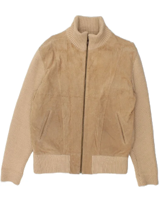 Men's Coats with Belted WaistsOLLY & CO Mens Bomber Leather Jacket UK 40 Large Beige Leather Men's Coats with Belted WaistsOLLY & CO Mens Bomber Leather Jacket UK 40 Large Beige Leather