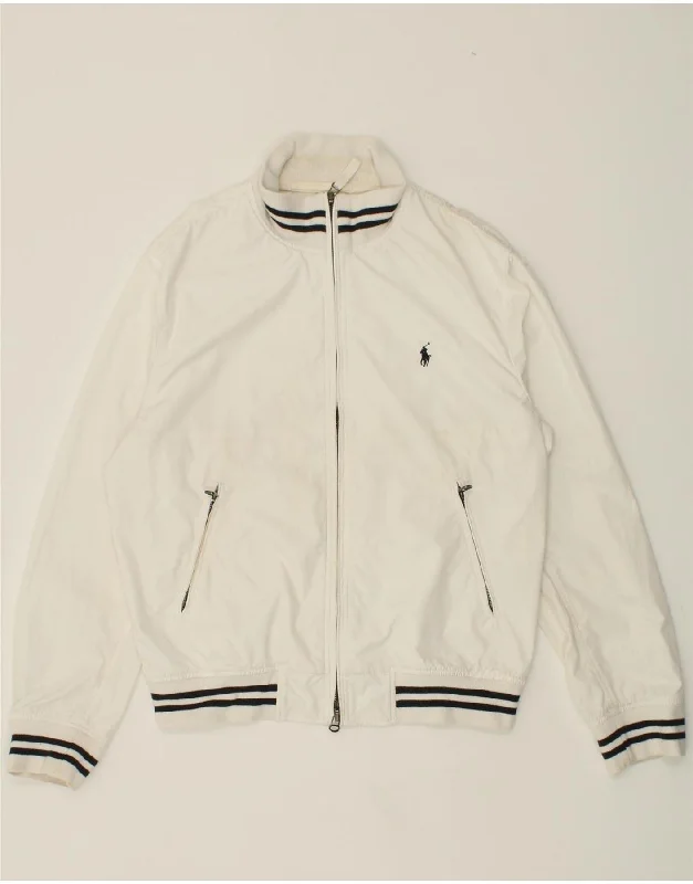 Men's Coats for BikingPOLO RALPH LAUREN Mens Bomber Jacket UK 40 Large White Polyester Men's Coats for BikingPOLO RALPH LAUREN Mens Bomber Jacket UK 40 Large White Polyester