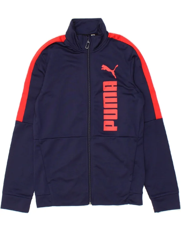 Men's Coats for Winter SportsPUMA Boys Graphic Tracksuit Top Jacket 11-12 Years Navy Blue Polyester Men's Coats for Winter SportsPUMA Boys Graphic Tracksuit Top Jacket 11-12 Years Navy Blue Polyester