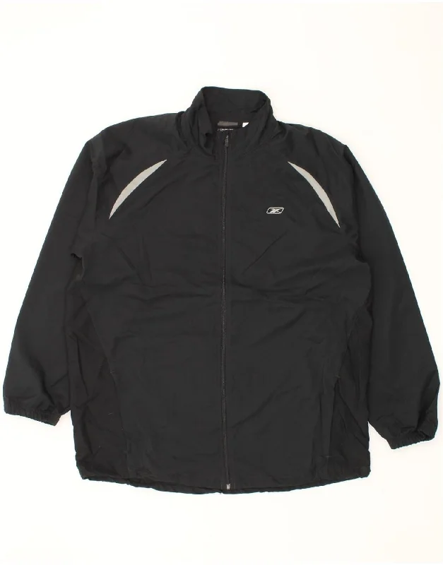Men's Coats with Down InsulationREEBOK Mens Rain Jacket UK 44 2XL Black Polyester