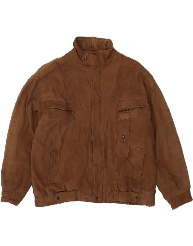 Men's Coats for SpringSARDAR Mens Leather Jacket UK 44 2XL Brown