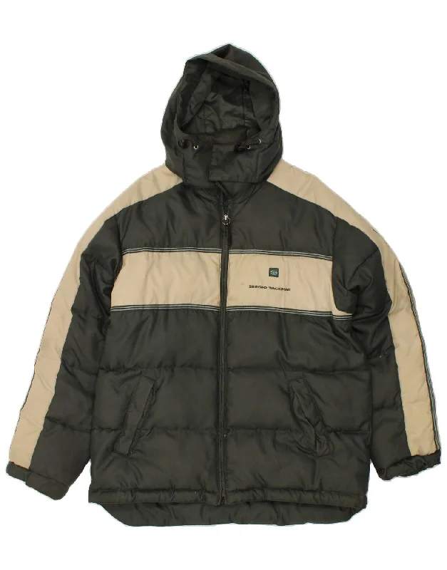 Versatile Men's Pea CoatsSERGIO TACCHINI Mens Hooded Padded Jacket UK 40 Large Green Colourblock Versatile Men's Pea CoatsSERGIO TACCHINI Mens Hooded Padded Jacket UK 40 Large Green Colourblock