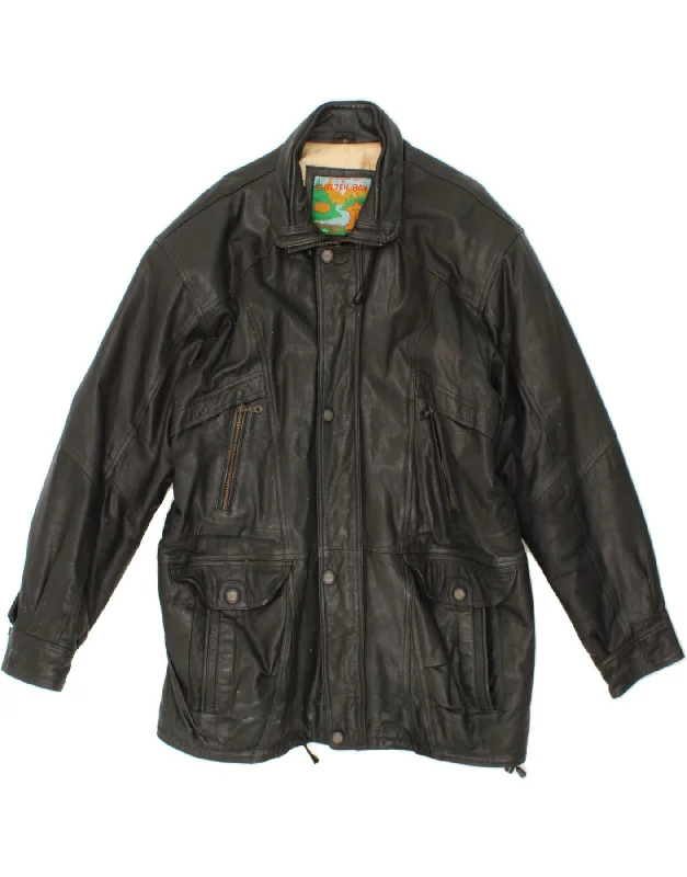 Men's Coats for SnowboardingSHELTER BAY Mens Vintage Leather Jacket UK 42 XL Black Leather Men's Coats for SnowboardingSHELTER BAY Mens Vintage Leather Jacket UK 42 XL Black Leather