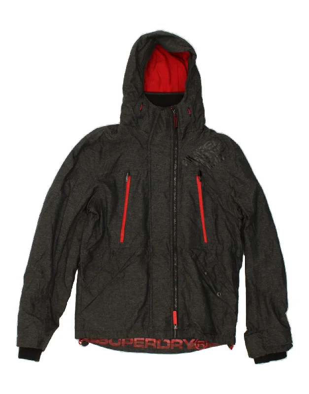 Men's Coats with Reflective StripesSUPERDRY Mens Graphic Hooded Windbreaker Jacket UK 36 Small Grey Polyester Men's Coats with Reflective StripesSUPERDRY Mens Graphic Hooded Windbreaker Jacket UK 36 Small Grey Polyester