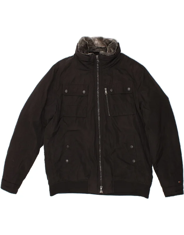 Best Men's Leather CoatsTOMMY HILFIGER Mens Bomber Jacket UK 44 2XL Black Polyester