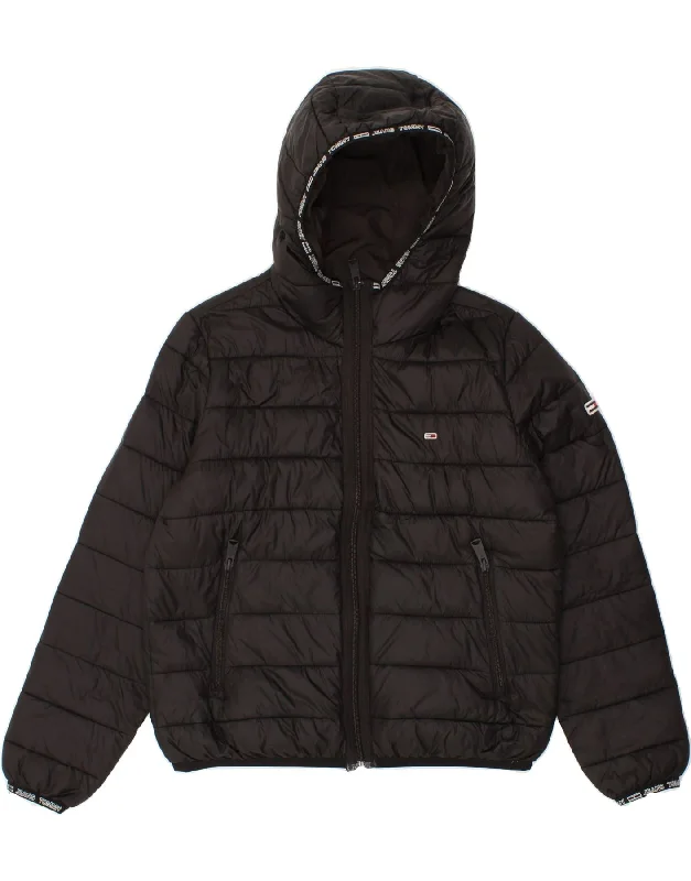 Men's Coats for Skinny MenTOMMY HILFIGER Mens Hooded Padded Jacket UK 36 Small Black Polyamide Men's Coats for Skinny MenTOMMY HILFIGER Mens Hooded Padded Jacket UK 36 Small Black Polyamide