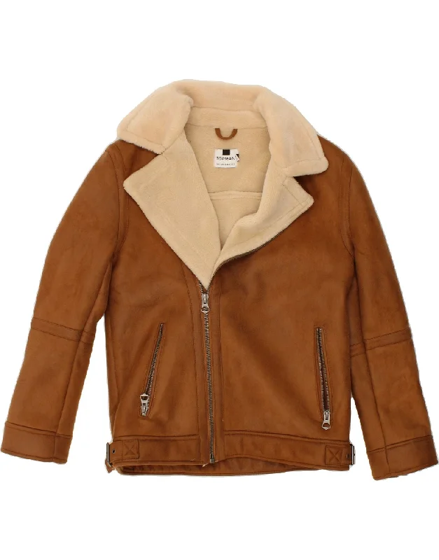 Men's Coats with Convertible CollarsTOPMAN Mens Sherpa Jacket UK 36 Small Brown Polyester Men's Coats with Convertible CollarsTOPMAN Mens Sherpa Jacket UK 36 Small Brown Polyester