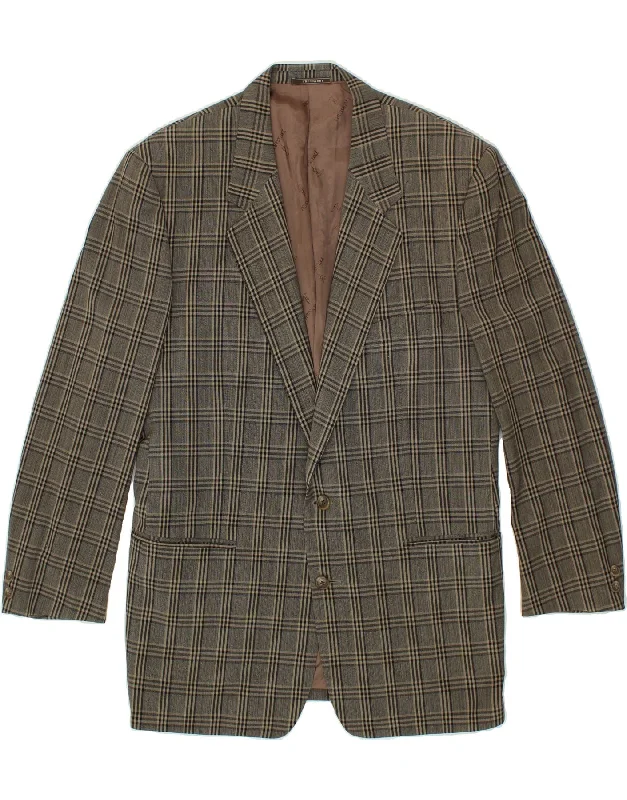 Unique Men's Flight JacketsTRUSSARDI Mens 2 Button Blazer Jacket IT 54 2XL Grey Check Virgin Wool Unique Men's Flight JacketsTRUSSARDI Mens 2 Button Blazer Jacket IT 54 2XL Grey Check Virgin Wool