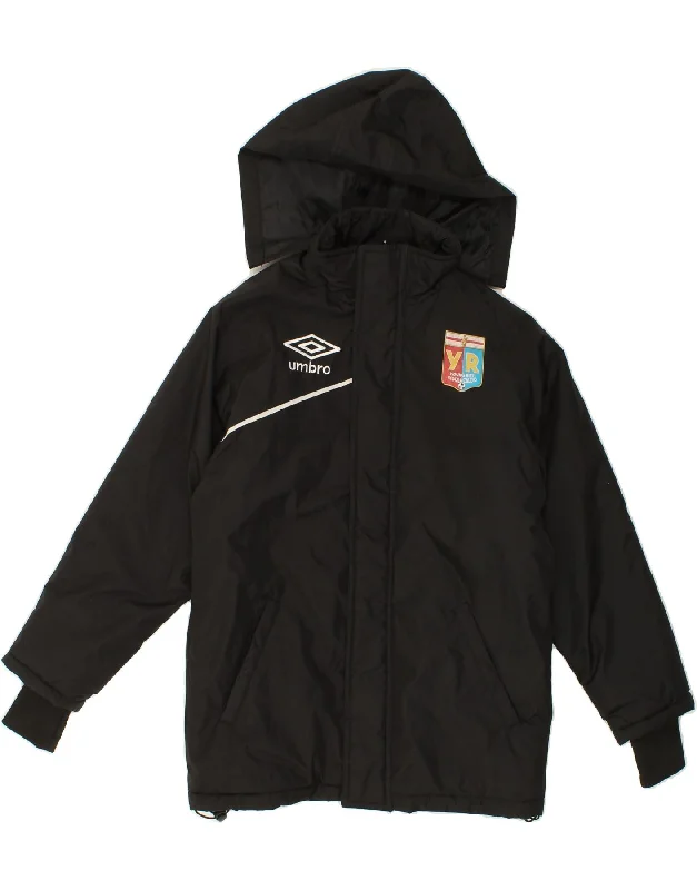 Men's Coats with Snap ButtonsUMBRO Mens Scuola Calcio Hooded Padded Jacket UK 34 XS Black Polyester Men's Coats with Snap ButtonsUMBRO Mens Scuola Calcio Hooded Padded Jacket UK 34 XS Black Polyester