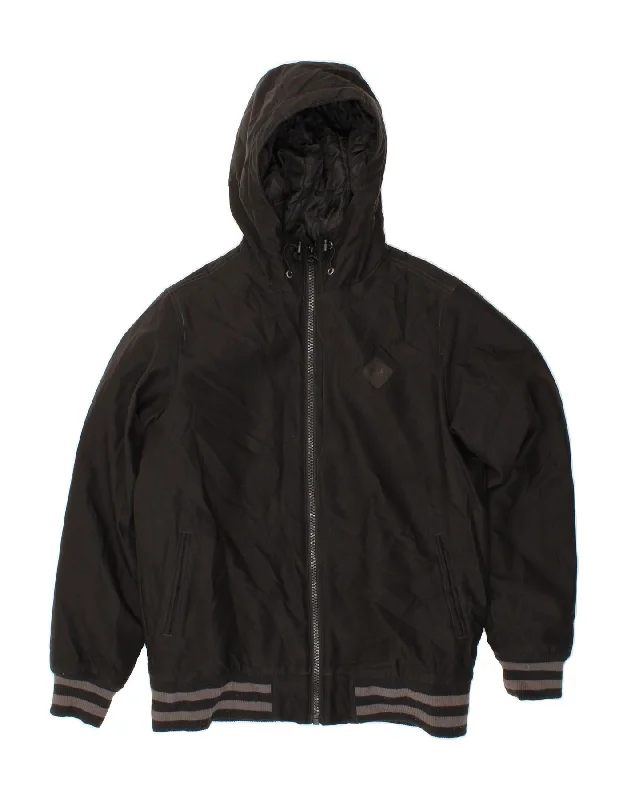 Men's Coats with Modern CutsVANS Mens Hooded Bomber Jacket UK 34 XS Black Polyester