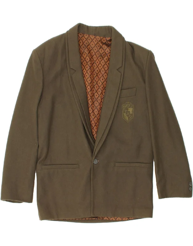 Men's Coats with PocketsVINTAGE Mens 1 Button Blazer Jacket UK 36 Small Green
