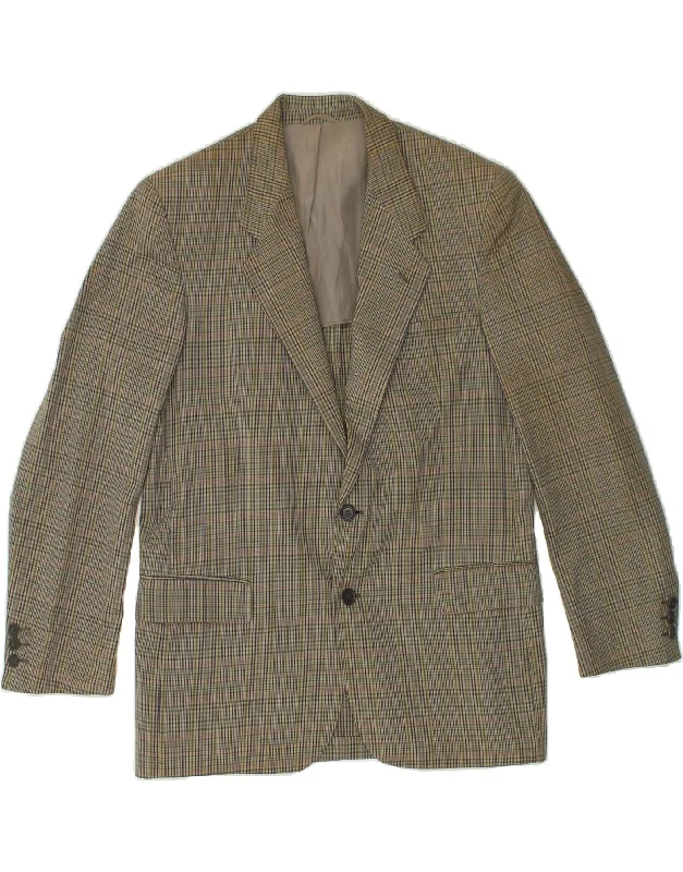 Men's Coats with HoodsVINTAGE Mens 2 Button Blazer Jacket IT 48 Medium Khaki Check Cotton Men's Coats with HoodsVINTAGE Mens 2 Button Blazer Jacket IT 48 Medium Khaki Check Cotton