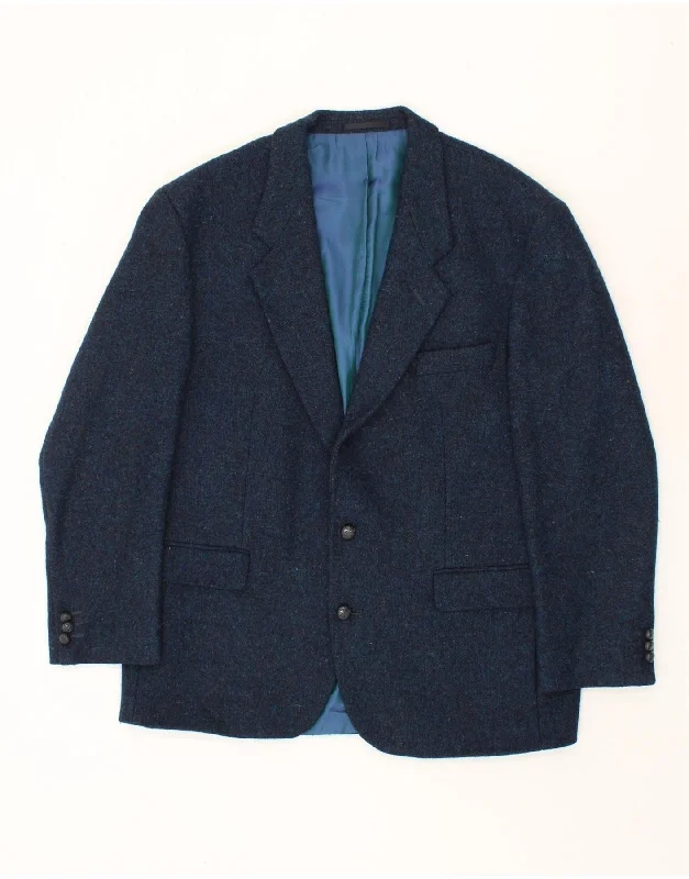 Men's Coats with Hand WarmersVINTAGE Mens 2 Button Blazer Jacket UK 44 2XL Navy Blue Wool Men's Coats with Hand WarmersVINTAGE Mens 2 Button Blazer Jacket UK 44 2XL Navy Blue Wool