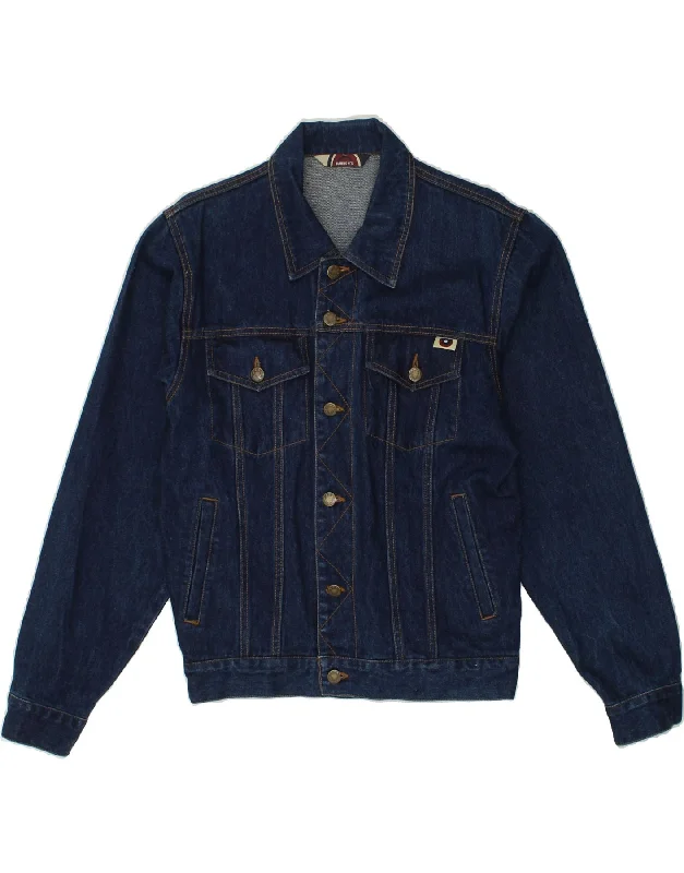 Elegant Men's Wool CoatsVINTAGE Mens Denim Jacket UK 38 Medium Navy Blue Cotton