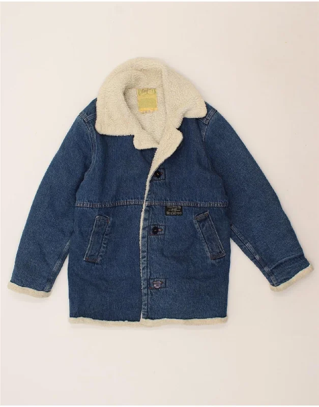 Men's Coats Made in the USAVINTAGE Mens Denim Sherpa Jacket UK 38 Medium Blue Cotton Men's Coats Made in the USAVINTAGE Mens Denim Sherpa Jacket UK 38 Medium Blue Cotton