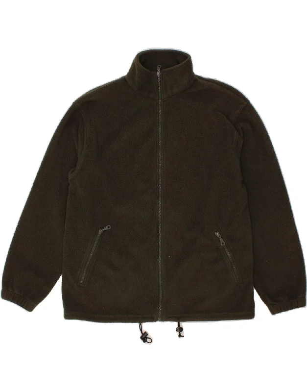 Men's Coats with Hand WarmersVINTAGE Mens Fleece Jacket UK 40 Large Khaki Polyester