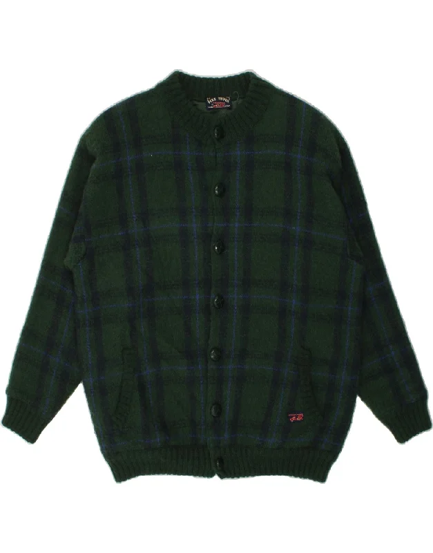 Unique Men's Flight JacketsVINTAGE Mens Knit Bomber Jacket UK 40 Large Green Check Acrylic Unique Men's Flight JacketsVINTAGE Mens Knit Bomber Jacket UK 40 Large Green Check Acrylic