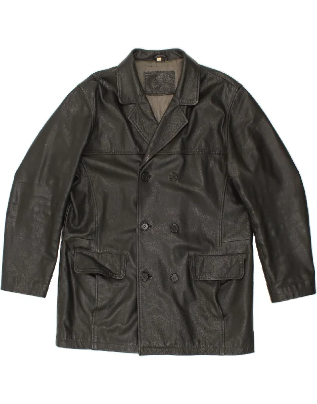 Men's Coats with Down InsulationVINTAGE Mens Leather Jacket UK 40 Large Black Leather