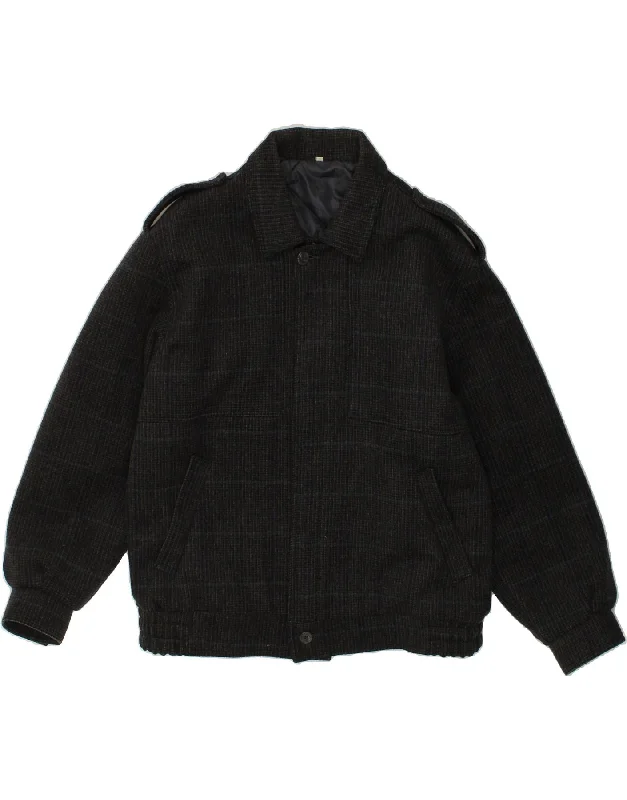 Men's Coats for BikingVINTAGE Mens Military Bomber Jacket UK 40 Large Black Check Wool Men's Coats for BikingVINTAGE Mens Military Bomber Jacket UK 40 Large Black Check Wool