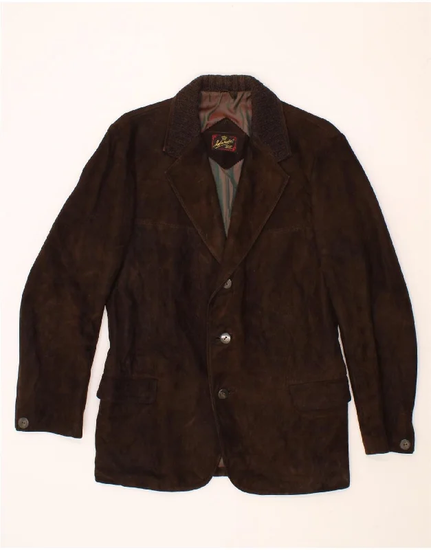 Men's Coats with Hand WarmersVINTAGE Mens Suede 3 Button Blazer Jacket UK 38 Medium Brown Men's Coats with Hand WarmersVINTAGE Mens Suede 3 Button Blazer Jacket UK 38 Medium Brown