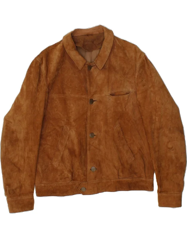 Men's Coats with Quick-Dry FabricVINTAGE Mens Suede Jacket UK 36 Small Brown
