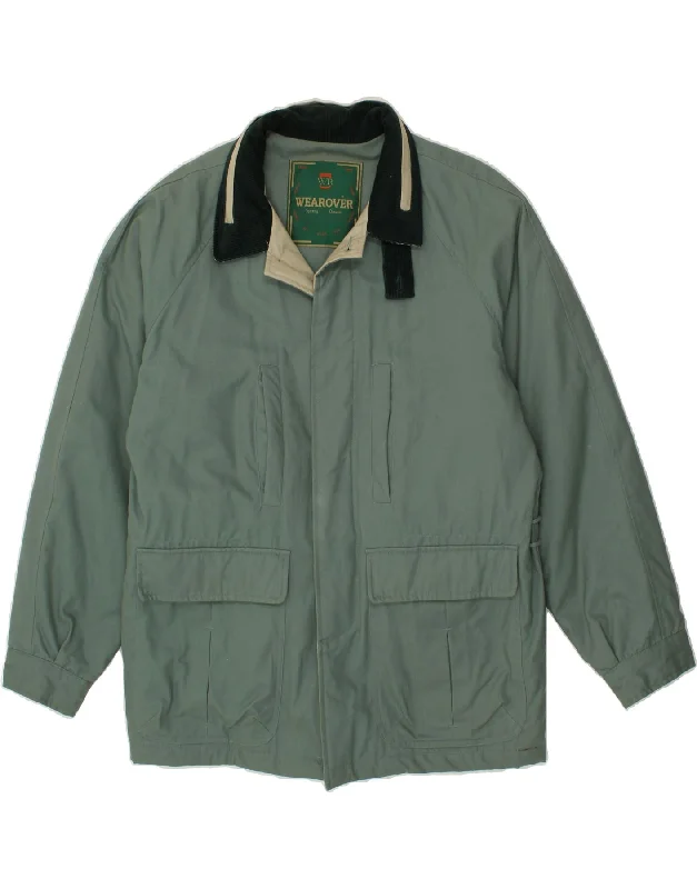 Men's Coats with Breathable FabricVINTAGE Mens Utility Jacket UK 42 XL Green