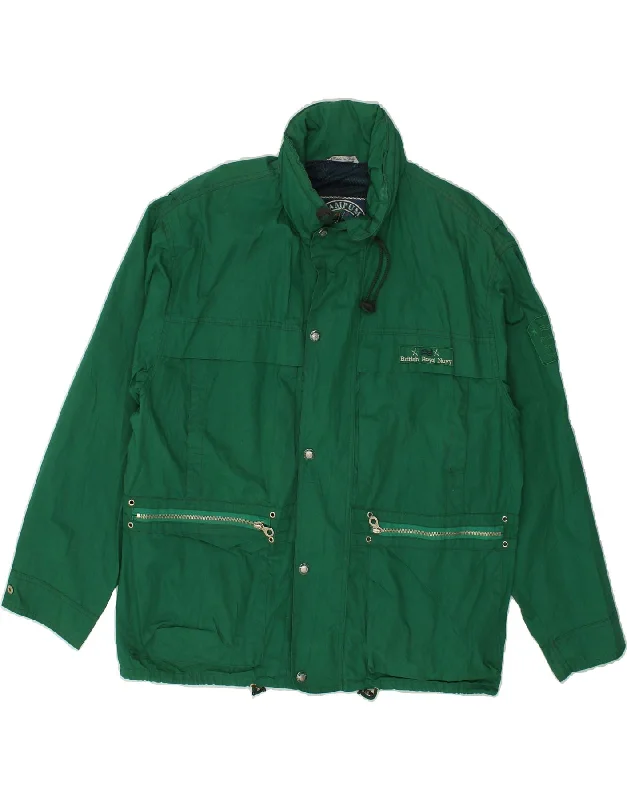 Practical Men's RaincoatsWAMPUM Mens Hooded Utility Jacket UK 42 XL Green Polyamide